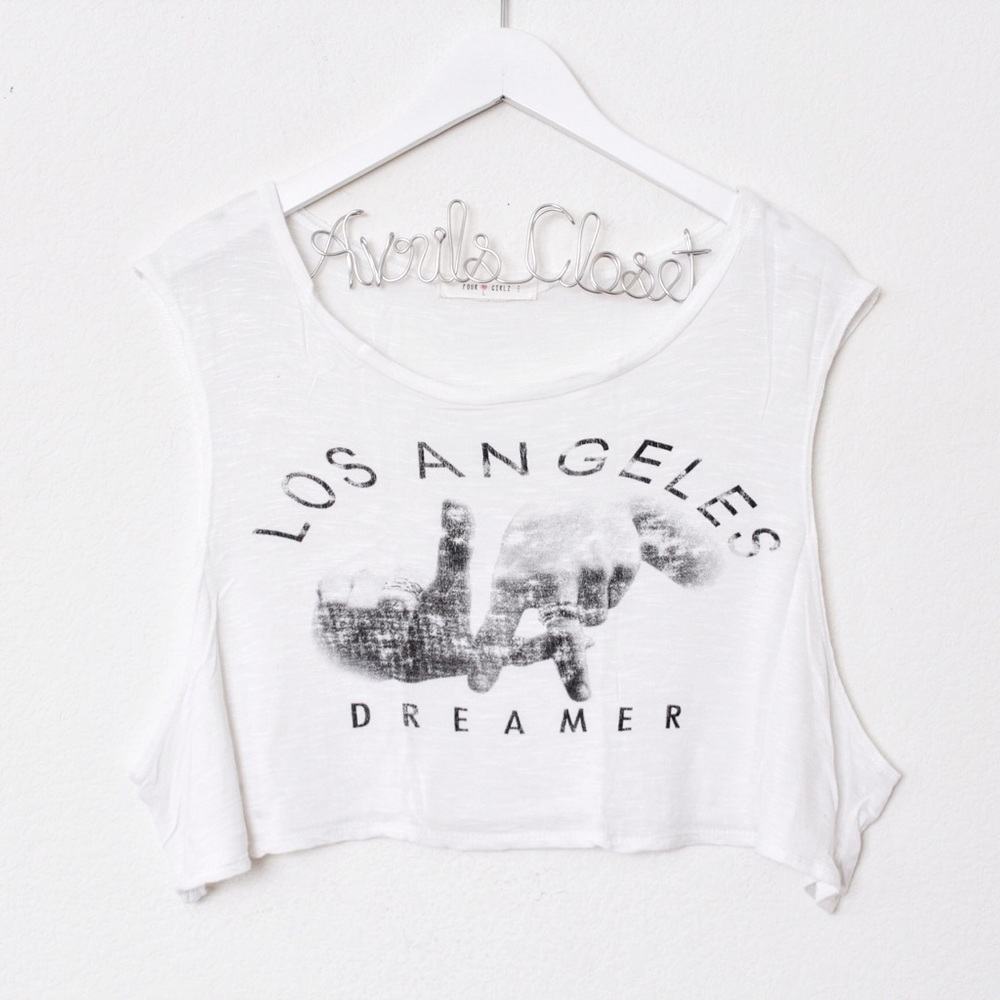 ♡ Four Girlz Los Angeles LA Dreamer Muscle Crop Top ♡